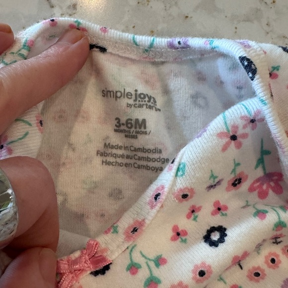 3-6M simple joys by Carter’s Floral Print Kids One Piece - Picture 6 of 7